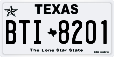 TX license plate BTI8201