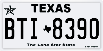 TX license plate BTI8390