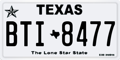 TX license plate BTI8477