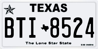TX license plate BTI8524