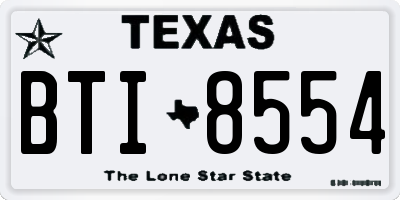 TX license plate BTI8554