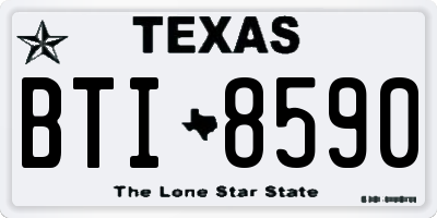 TX license plate BTI8590