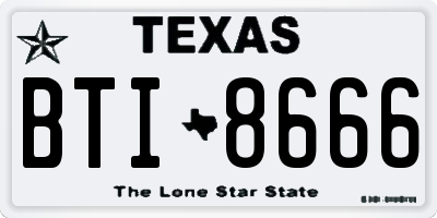 TX license plate BTI8666