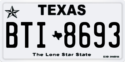 TX license plate BTI8693