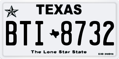 TX license plate BTI8732