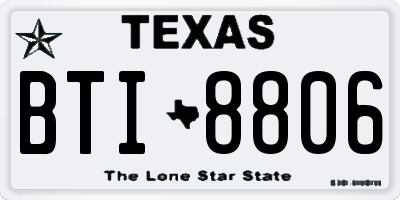 TX license plate BTI8806