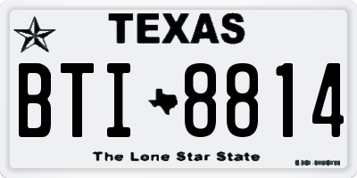TX license plate BTI8814