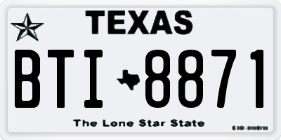 TX license plate BTI8871