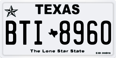 TX license plate BTI8960