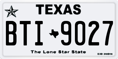 TX license plate BTI9027
