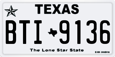 TX license plate BTI9136