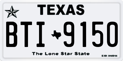 TX license plate BTI9150