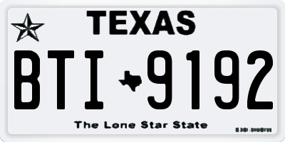 TX license plate BTI9192