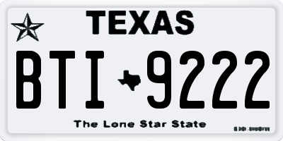 TX license plate BTI9222