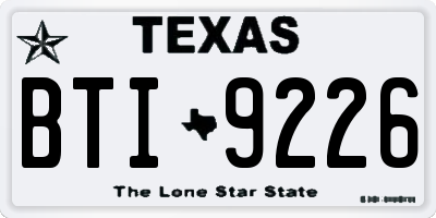 TX license plate BTI9226