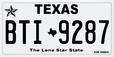 TX license plate BTI9287