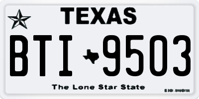 TX license plate BTI9503