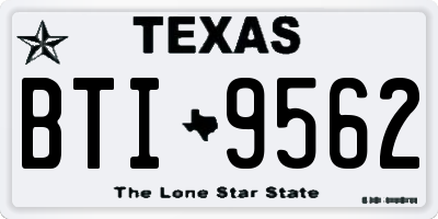 TX license plate BTI9562