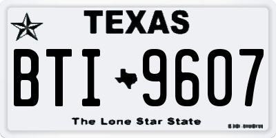 TX license plate BTI9607