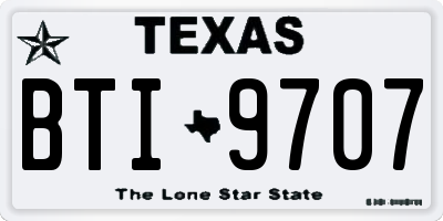 TX license plate BTI9707
