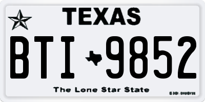 TX license plate BTI9852