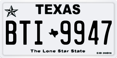 TX license plate BTI9947