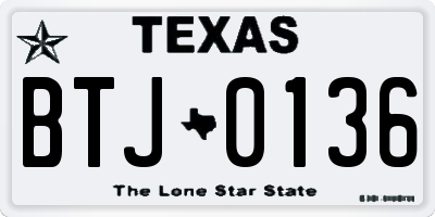 TX license plate BTJ0136
