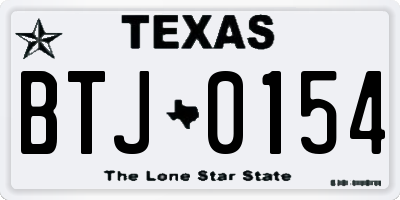 TX license plate BTJ0154