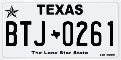 TX license plate BTJ0261