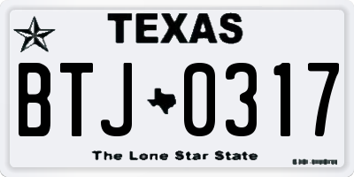 TX license plate BTJ0317