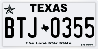 TX license plate BTJ0355