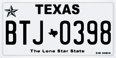 TX license plate BTJ0398