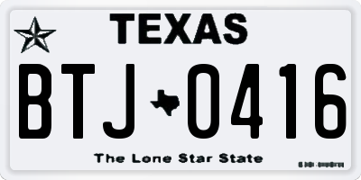 TX license plate BTJ0416