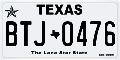 TX license plate BTJ0476