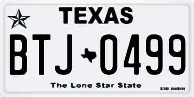 TX license plate BTJ0499