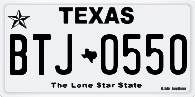 TX license plate BTJ0550