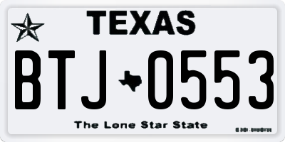 TX license plate BTJ0553