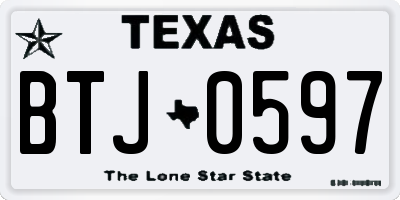 TX license plate BTJ0597