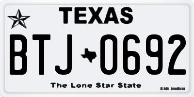 TX license plate BTJ0692