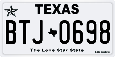 TX license plate BTJ0698