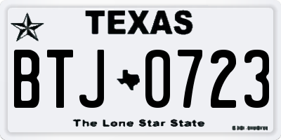 TX license plate BTJ0723