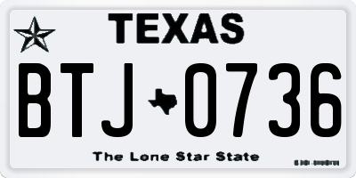 TX license plate BTJ0736