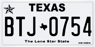 TX license plate BTJ0754