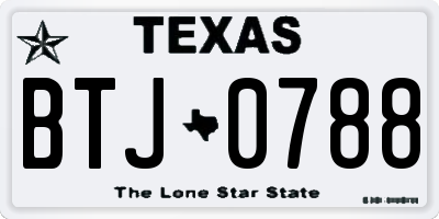 TX license plate BTJ0788