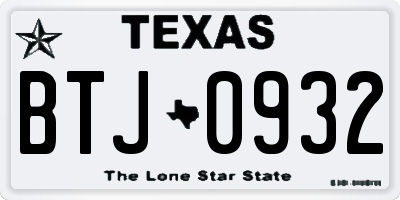 TX license plate BTJ0932
