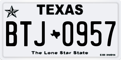 TX license plate BTJ0957
