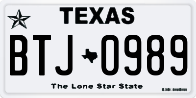 TX license plate BTJ0989