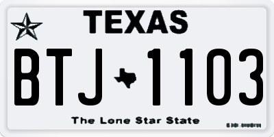 TX license plate BTJ1103