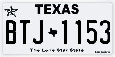 TX license plate BTJ1153