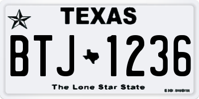 TX license plate BTJ1236